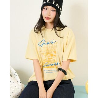 [Sale xả kho] Áo thun nữ form suông in chữ THE C.I.U, áo thun cotton cổ tròn tay ngắn basic - Amore Tee