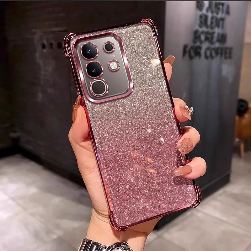 Phim Bảo Vệ Ống Kính TPU Chống Sốc Cho VIVO IQOO Z10X Mạ Lấp Lánh Silicon Mềm Ốp lưng Cho IQOO Z10X 