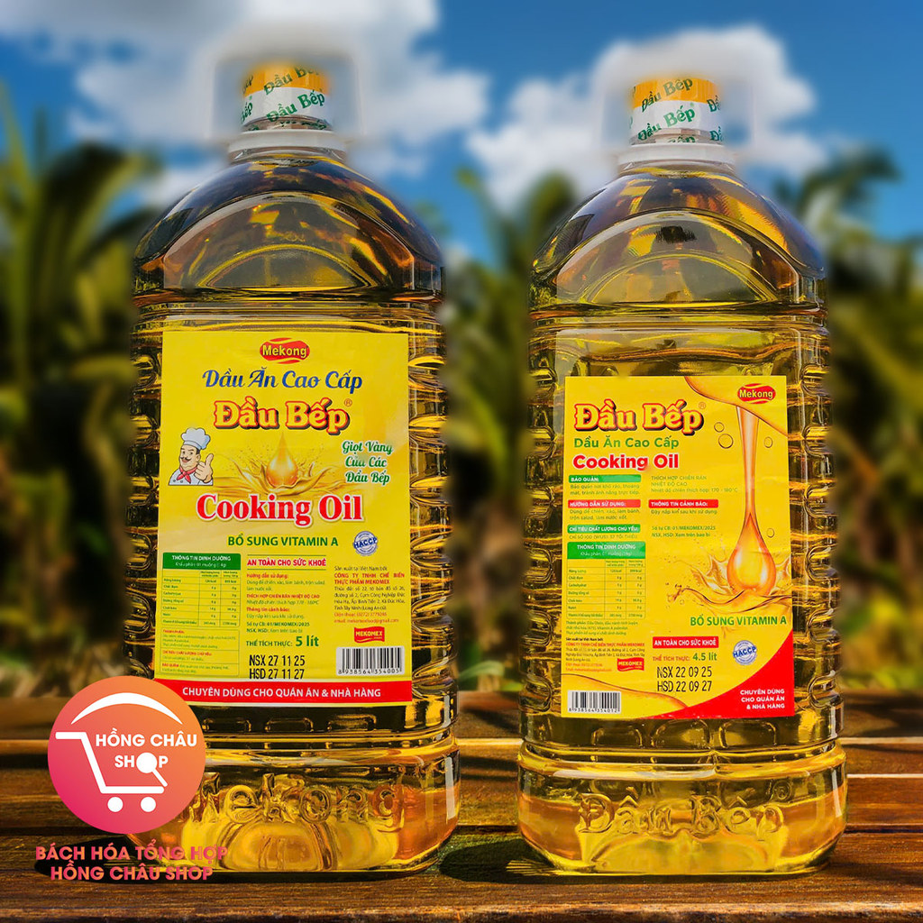 Dầu Ăn Cao Cấp Đầu Bếp Cooking Oild Mekong Chai 4.5 Lít/5 Lít – Dầu Thực Vật Tinh Luyện Cho Bếp Ăn G