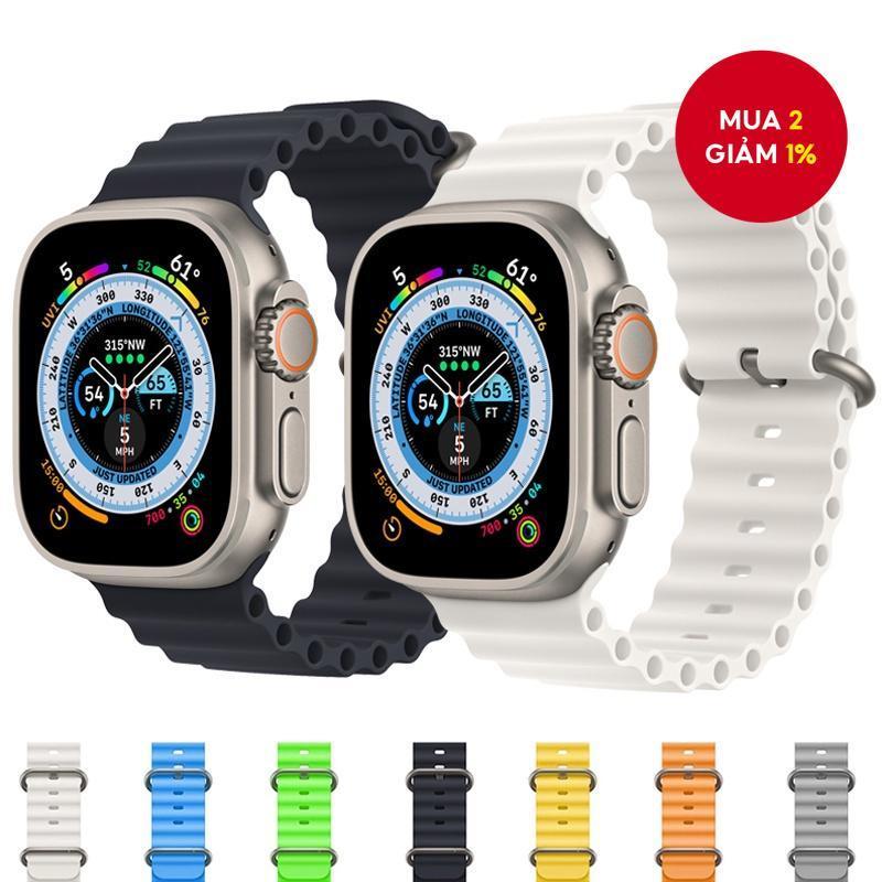 Dây đeo silicone New New Ocean tương thích với Apple Watch Ultra series 9 8 7 6 5 3 se iwatch.