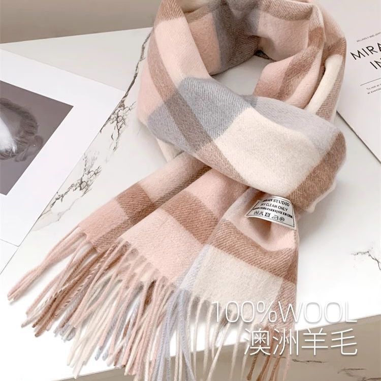 Khăn len Úc kẻ sọc mùa đông ấm áp