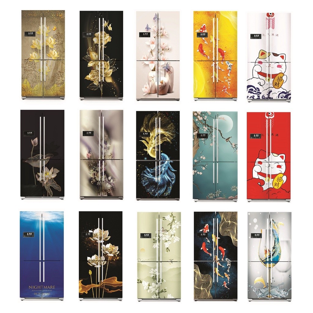 (TL09) Decal dán TỦ LẠNH LỚN LOẠI TO CỠ ĐẠI (105x180) 4 cánh hoặc 2 cánh