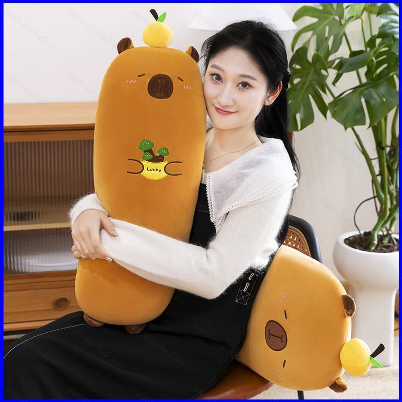 SV Capybara Soft Hamburger Khoai tây chiên Búp bê sang trọng Gối dài Sofa Đệm sang trọng VS