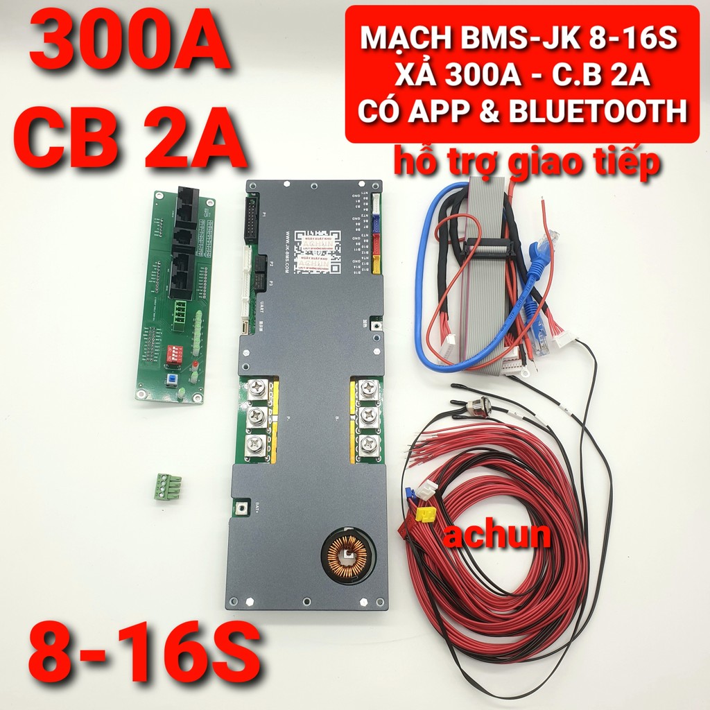 Achun - 8-16S GIAO TIẾP - MẠCH JK BMS 100A ĐẾN 200A CÓ GIAO TIẾP DÒNG CÂN BẰNG ĐẾN 2A