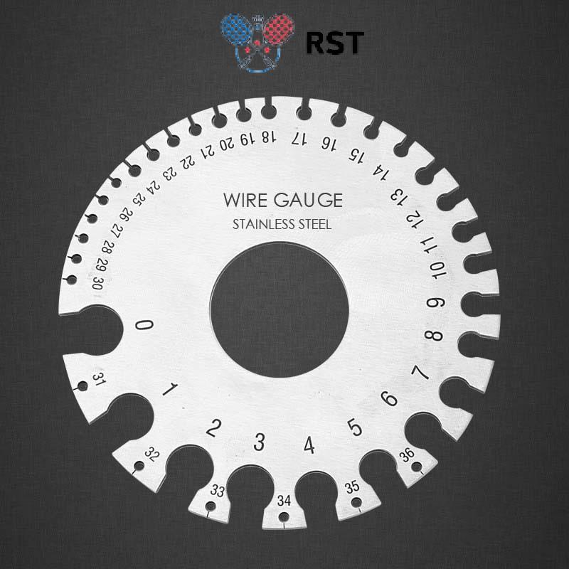 RunSabailTWO 0-36 Tròn AWG SWG Đồng Hồ Đo Độ Dày Thước Đo Đường Kính Thép Không Gỉ Đo Dụng Cụ Đẹp
