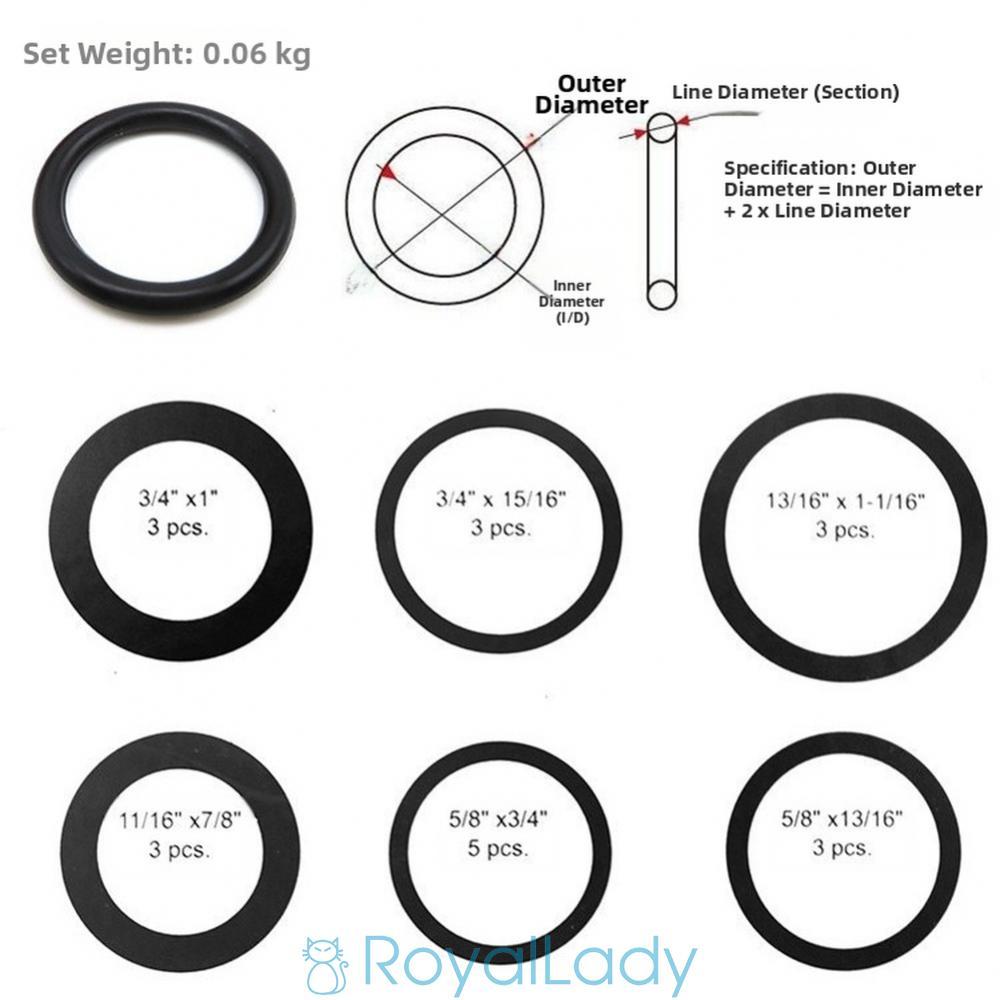 #ROYALLADY#Buna N O Rings Environmental Durability Multi-size Kit Versatile Applications
