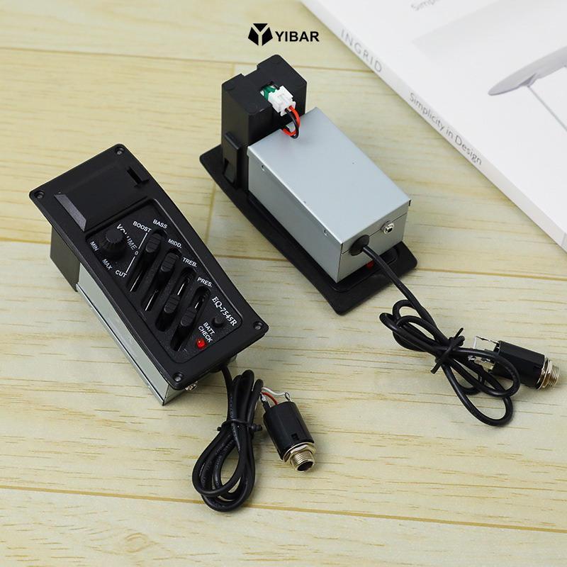 YIBAR Đàn Guitar Pickup Acoustic Guitar EQ Piezo Pickup Acoustic Guitar Pickup Preamp Khuếch Đại Equ