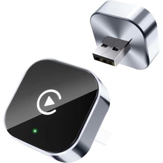 Bộ chuyển đổi CarPlay không dây cho Apple iPhone & Android (Bản nâng cấp mới 2026) Kích thước nhỏ, Plug and Play, Bộ chuyển đổi không dây kết nối nhanh và ổn định cho CarPlay & Android