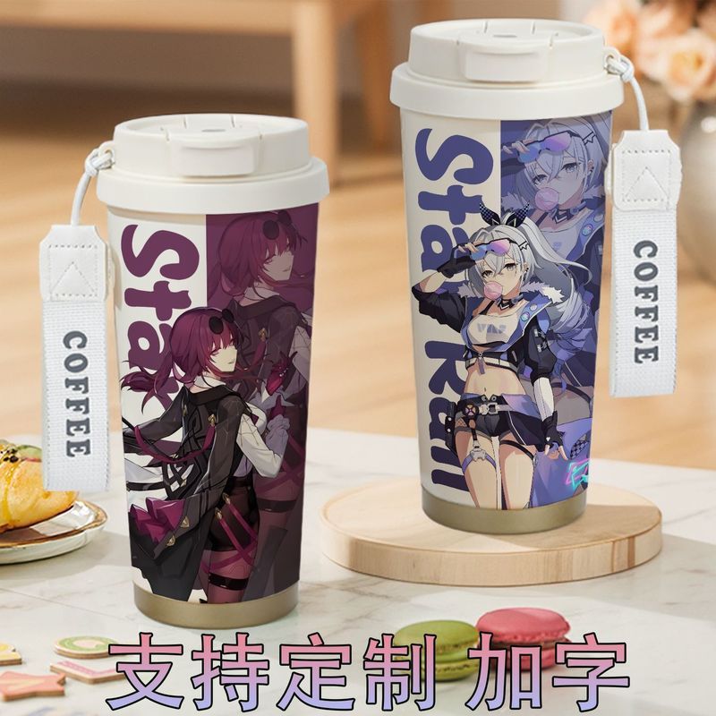 Honkai: Star Rail / Sói Bạc / Kafka / Cốc Giữ Nhiệt Kafka Cốc Nước Bạc Sói Rơm Uống Trực Tiếp Di Độn