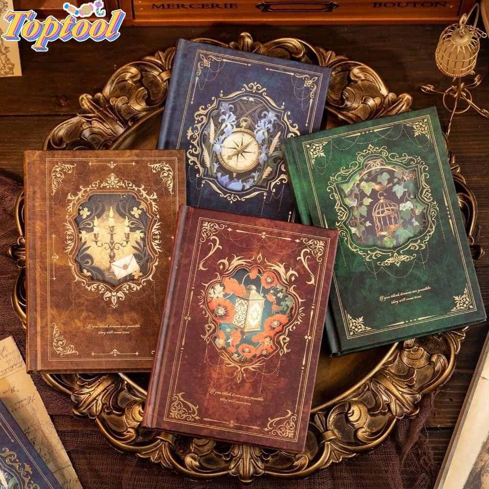TOPTOOL Nhật Ký A6, 192 Tờ Thêu Sò A6 Bìa Cứng Sổ Tay, Retro Thế Kỷ Thánh Ca Series DIY Tạp Chí Note