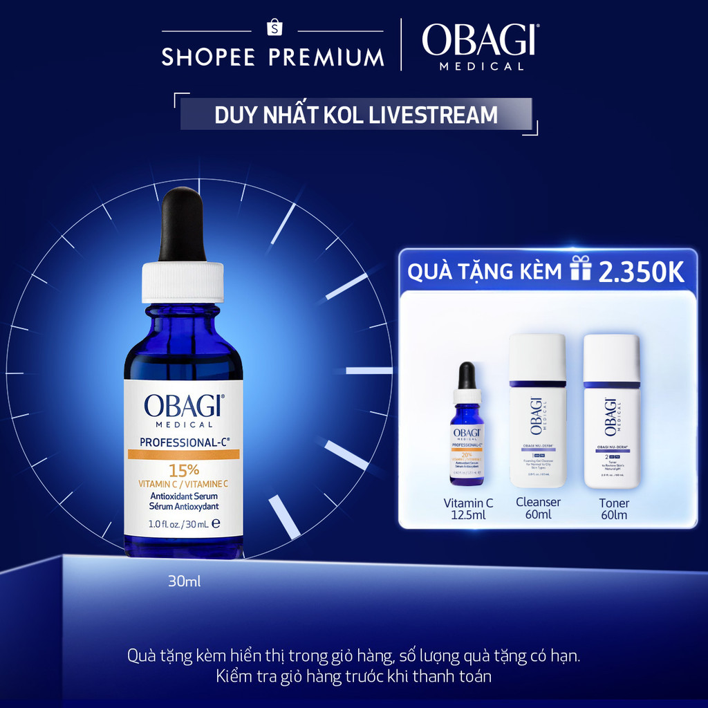[Obagi-KOL] Serum Vitamin C 15% Dưỡng Sáng Da & Chống Oxy Hóa Obagi Professional-C 30ml