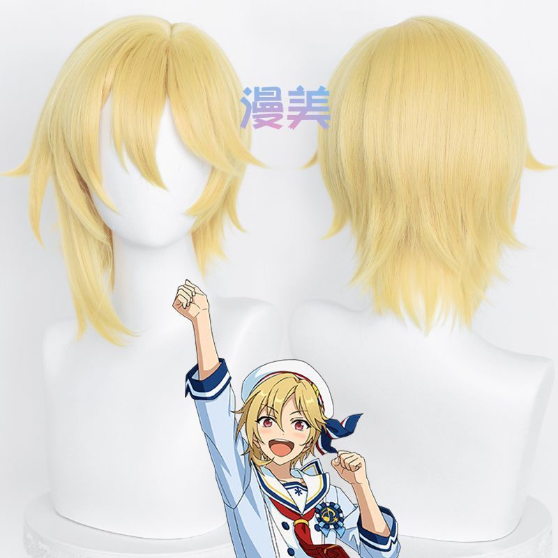 Misscoo Anime Ensemble Stars Nazuna Nito Cosplay Tóc Giả Ngắn Vàng Tóc Vàng Chịu Nhiệt Tổng Hợp Tóc 