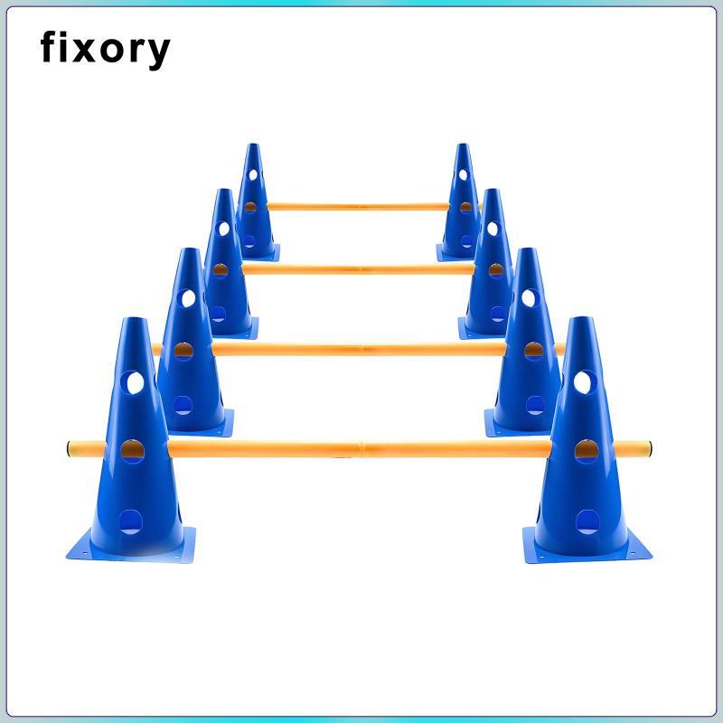 Fixory Dog Agility Hurdle Cone Set Soccer Agility Cực để tập thể dục Nhảy bóng đá