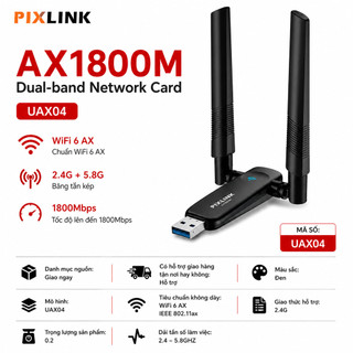 Fenvi 1800Mbps Wifi 6 USB Adapter Dual Band 2.4G5GHz không dây Wifi Receiver USB 3.0 Dongle Card mạng cho Máy Tính Xách