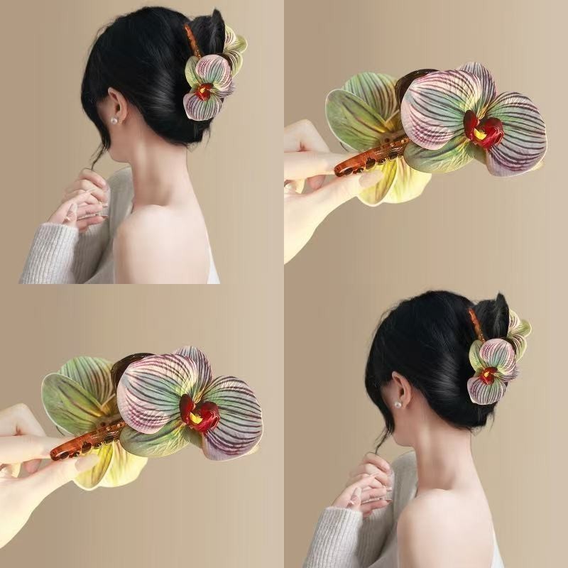Kẹp Cá Mập Cao Cấp Kẹp Tóc Sang Trọng Mũ Đội Đầu Du Lịch Giá Trị Cao Cấp Tinglan Hương Hoa ~ Kẹp Pho