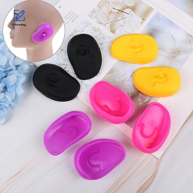 ONew 2 Chiếc Vỏ Tai Silicon Có Thể Tái Sử Dụng Tóc Nhuộm Màu Lá Chắn Bảo Vệ earmuff Bng