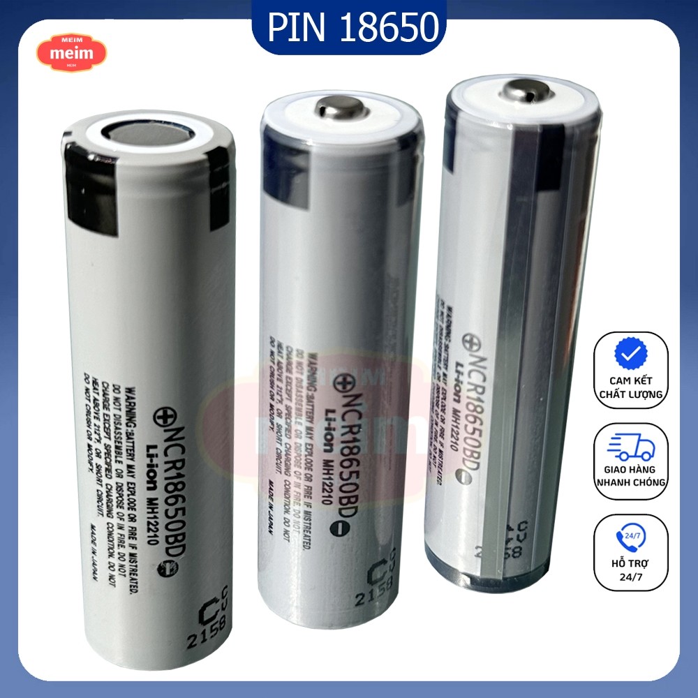 Mới Pin 18650 xám Panasonic 3200mAh xả 10A 3.7V NCR18650BD chính hãng Nhật Bản