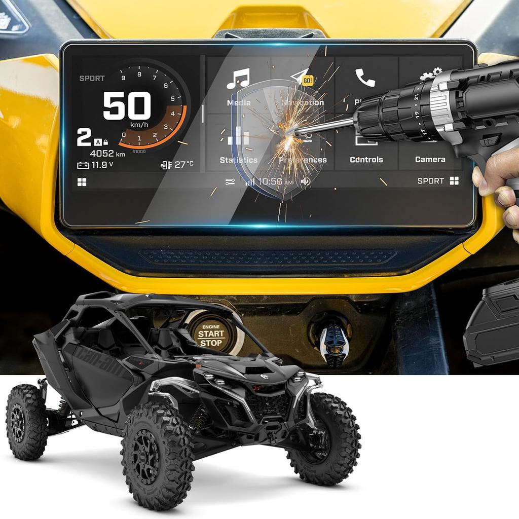 Tương thích với 2026 2025 2024 Can Am Maverick R Tấm bảo vệ màn hình cho Can Am Maverick R Tấm bảo v
