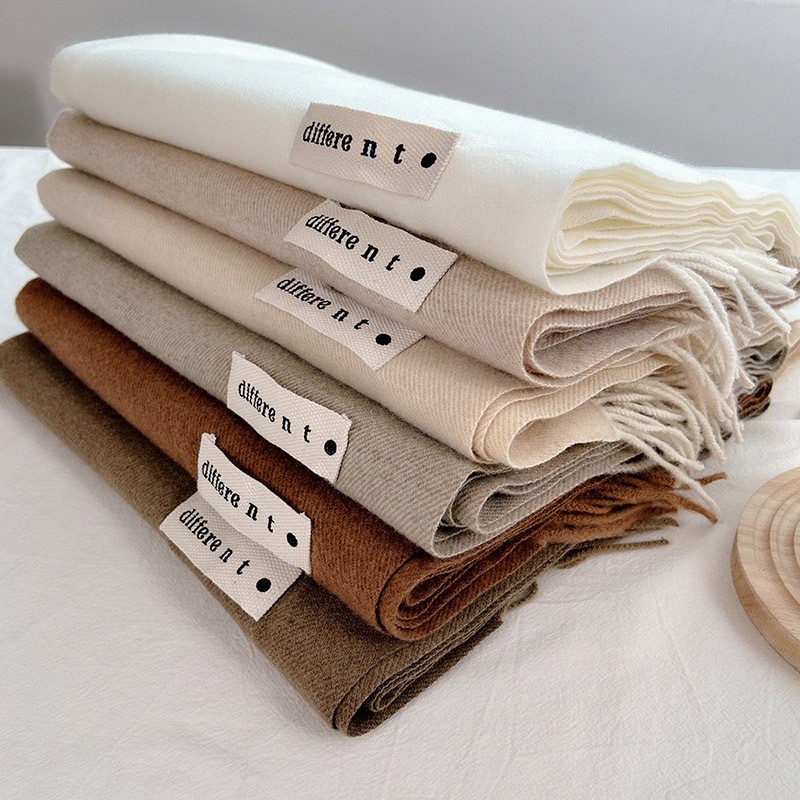 Khăn choàng cổ trơn Different tone màu Neutral chất Cashmere dạ len mềm mịn Khăn len quàng cổ mùa thu đông nam nữ | BigBuy360 - bigbuy360.vn