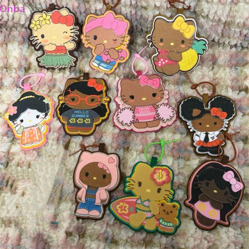 Onba Lướt Bikini Hello Kitty Thẻ Hành Lý Chống Mất Thẻ Trang Trí Dễ Thương Hawaii Hello Kitty Thẻ Nh