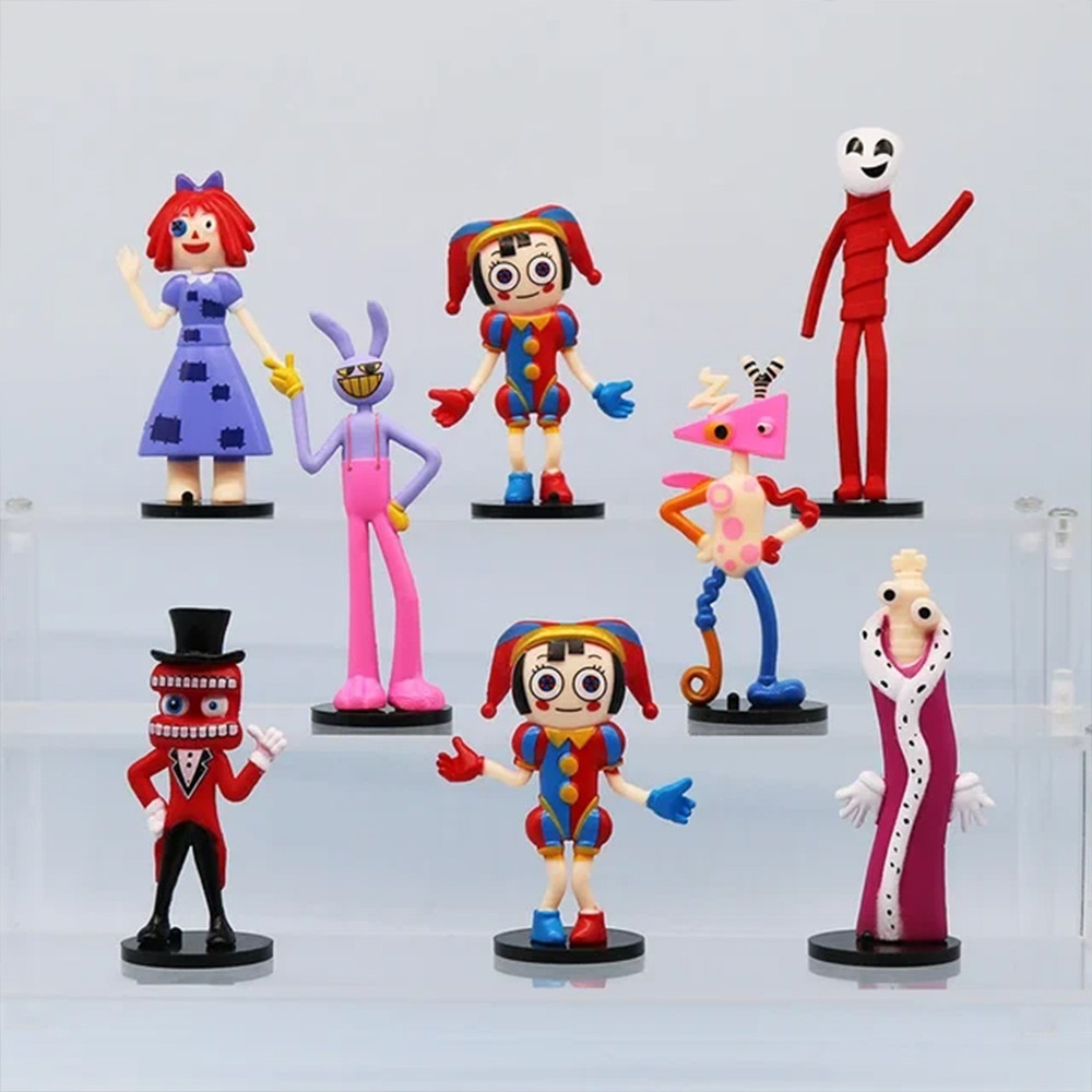 SET OF 8 The Amazing Digital Circus Figure Circus Scary Pomni Jax Kinger Clown Q version PVC