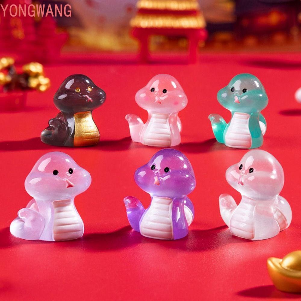 YONGWANG66ZX Tượng Rắn Mini Dạ Quang, Tượng Rắn Cung Hoàng Đạo Dễ Thương Năm Mới, Phước Lành Phát Sá