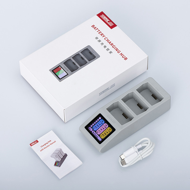 Dành Cho DJI Mini 5 Pro Pin Sạc 3 Pin Sạc Nhanh Hub Màn Hình LCD Sạc Quản Lý Cho DJI Mini 5 Pro Phụ 