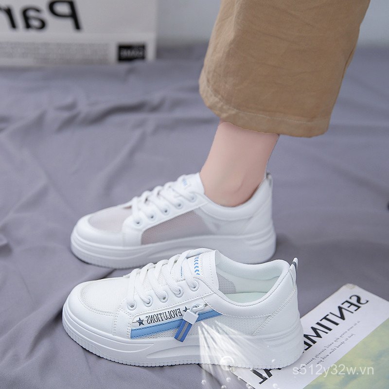 Giày trắng thoáng khí lưới đơn mùa hè Sensen