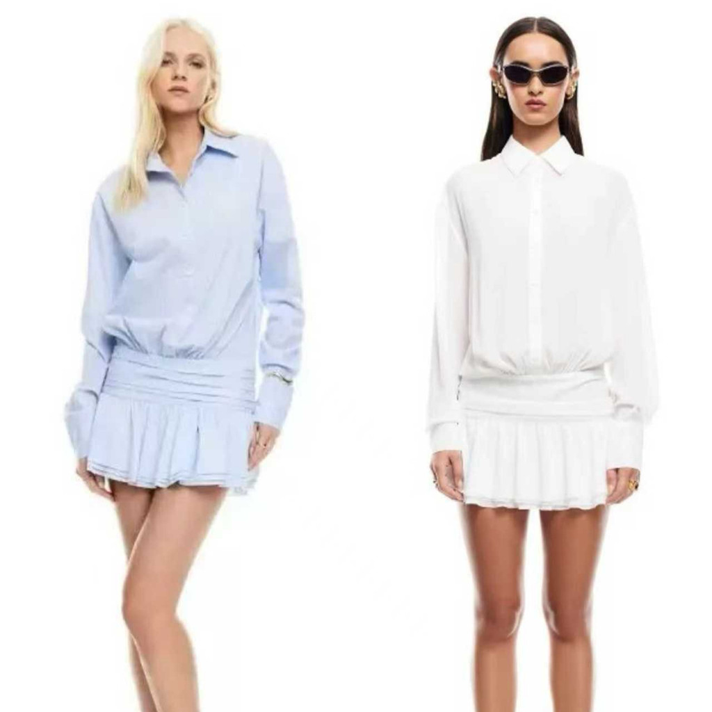 HV8C Princess Polly Summer Fashion Loose Long Sleeve Waist-Cinching Short Dress GIRLS