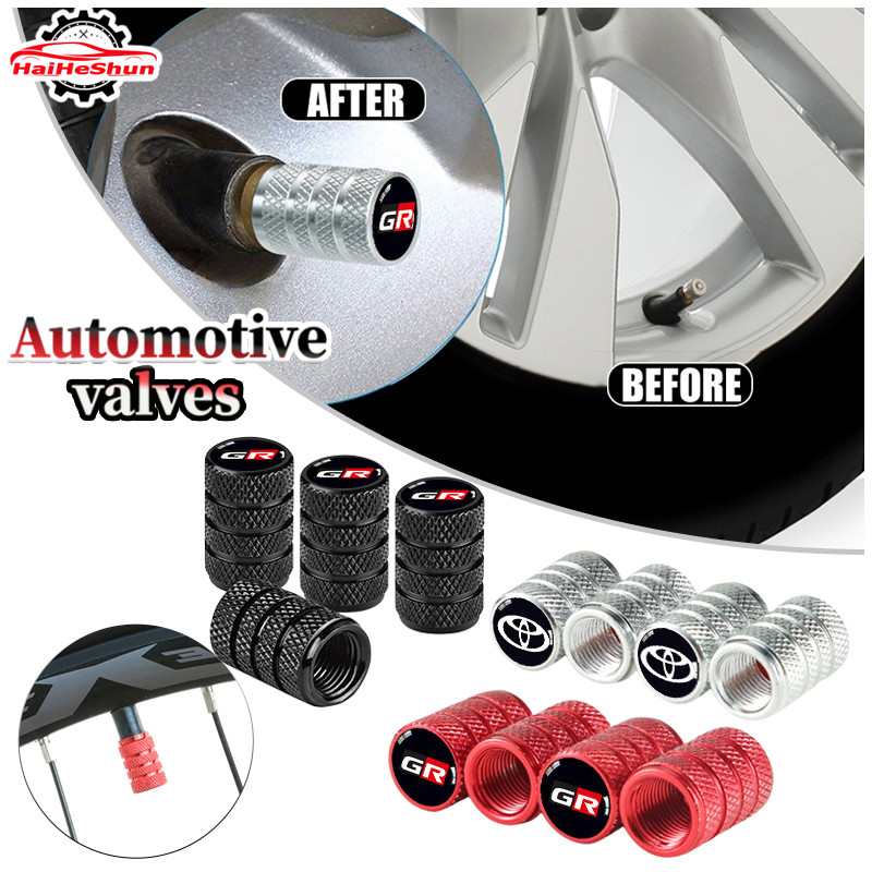 [Sẵn sàng] Toyota GR 4 Mũ van lốp ô tô Thiết kế ren hợp kim Mũ khí chống bụi Vỏ đai ốc Phụ kiện ô tô