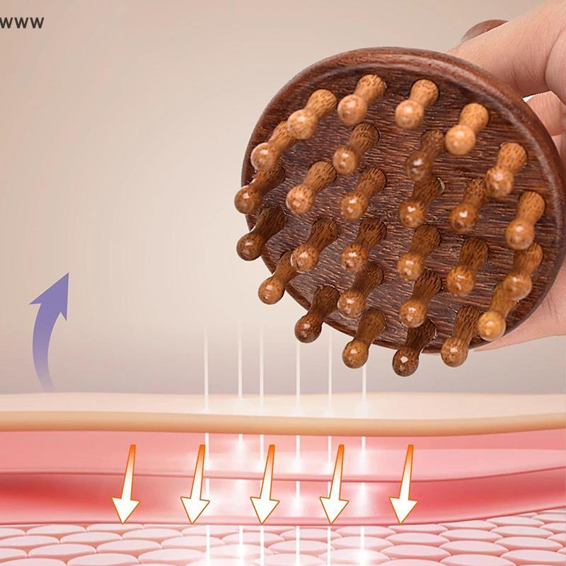 COD Portable Sandalwood Gua Sha Massage Brush Head Neck Abdominal Leg Body Meridian Massager Wooden 