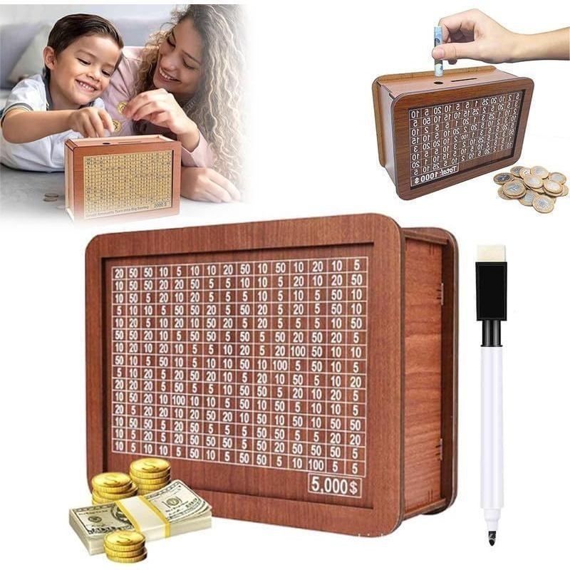 Moon Boat Piggy Bank Thương Hiệu Mới Bằng Gỗ Heo Đất Piggy Bank Đồng Xu Counter Piggy Bank Piggy Ban