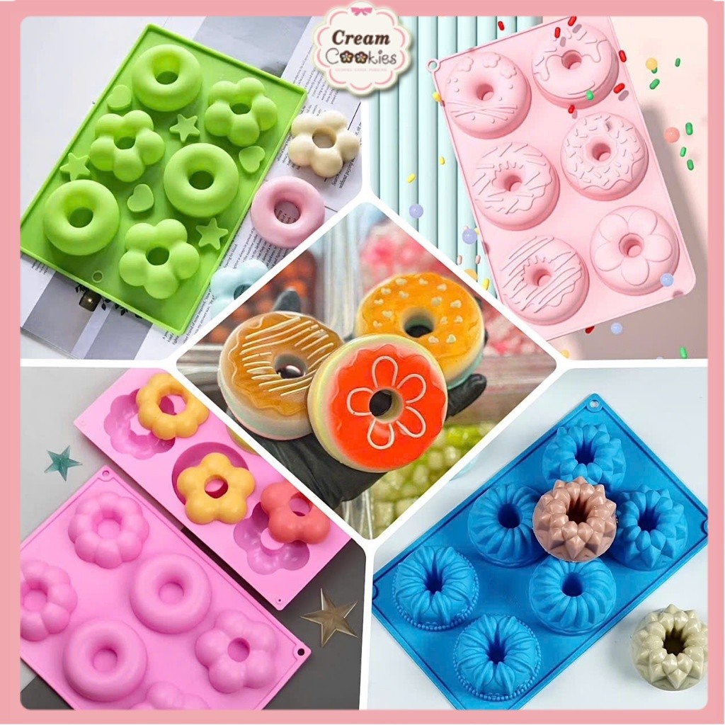 Khuôn Donut Khuôn Silicon Donut Khuôn Bánh Donut Silicone Nướng Bánh Vòng Tròn Bánh Rán Vòng Thạch R