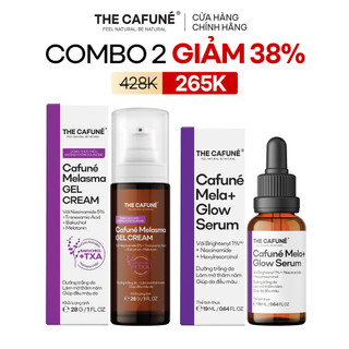 [MUA 2 GIẢM 38%] Combo Serum Nám Và Kem Nám Giảm Thâm Nám, Dưỡng Sáng Và Đều Màu Da The Cafuné Mela+ Glow Serum 19ml