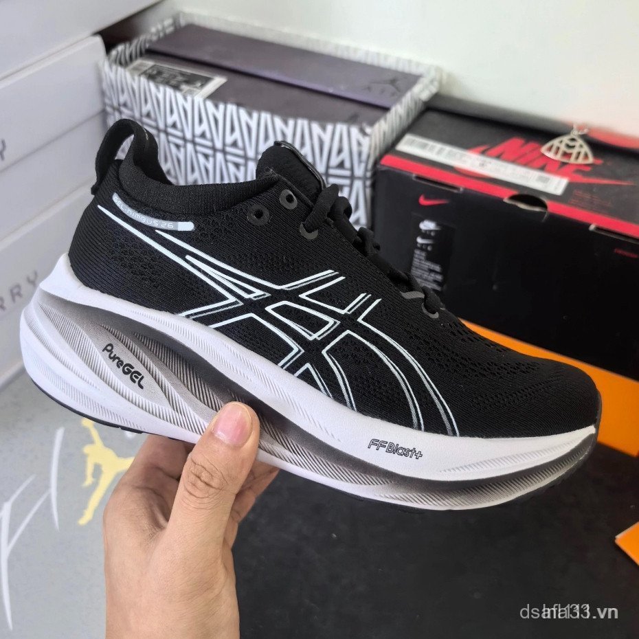 Giày chạy bộ Asics Gel Nimbus 26 dành cho nam và nữ Nimbus 26 Giày thể thao thấm hút 1012B602-001 FC