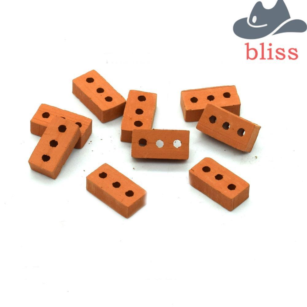 BLISS Đồ chơi gạch giả DIY, Mô hình gạch mini thật màu đỏ 1 / 12 1 / 16, Gạch mini tỷ lệ 1 / 12 Gạch