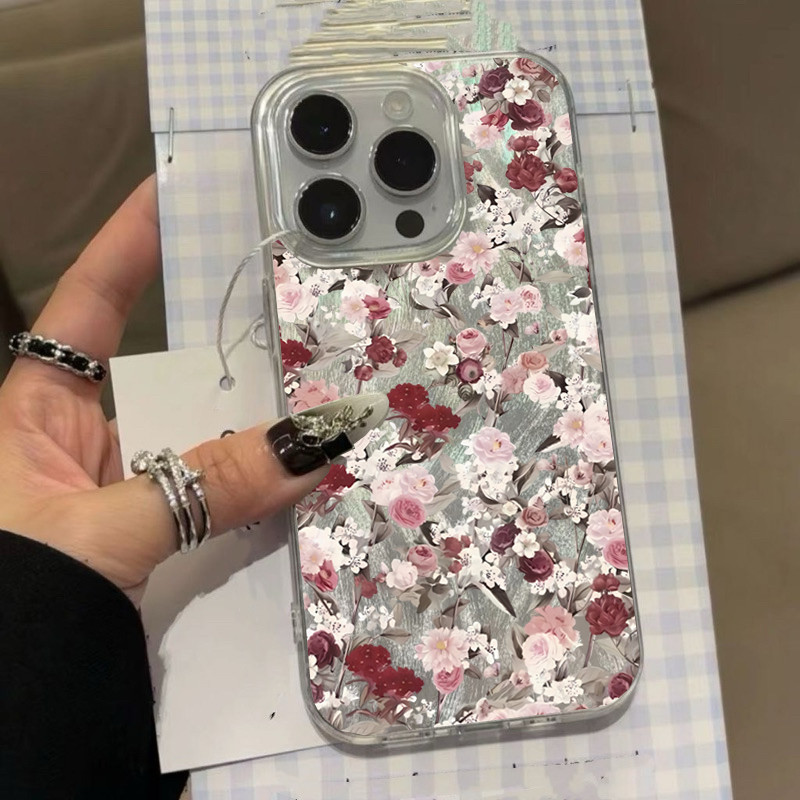Ốp Lưng iPhone Hoa Hồng Đỏ Hồng Trắng Cổ Điển Thanh Lịch,iP 11/12/13/14/15/16/17/Plus/Pro/Max/XR/XS