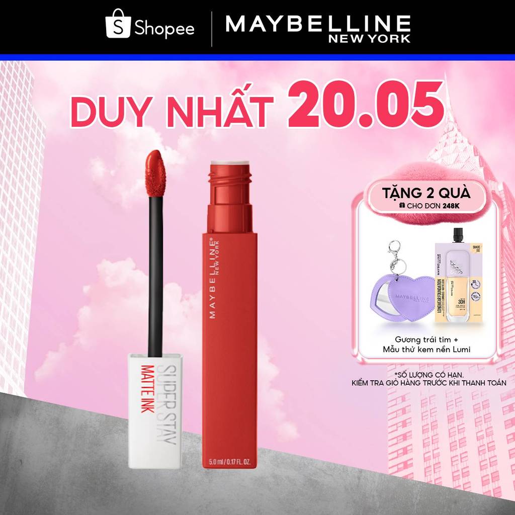 Son Kem Lì 16h Lâu Trôi Maybelline New York Super Stay Matte Ink City Edition Lipstick 5ml
