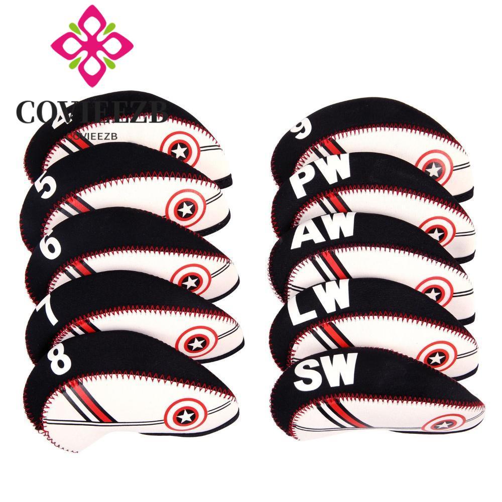 COVIEEZB Golf Iron Headcover Neoprene 4 5 6 7 8 9 SW PW LW AW Với thiết kế số Vỏ nêm Golf Putter Phụ