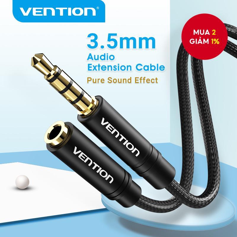 Cáp mở rộng âm thanh Vention Male to Female Aux Jack Mic 3.5mm cho máy nghe nhạc Mp3 Mp4 và máy tính