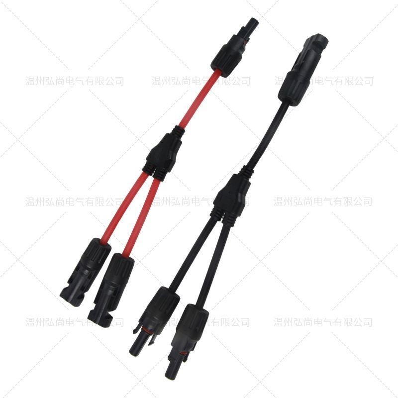 Đầu nối MC4 Y-Type Tee Bảng quang điện năng lượng mặt trời Song song Chống nước 2 đến 1 Adapter Đỏ Đ