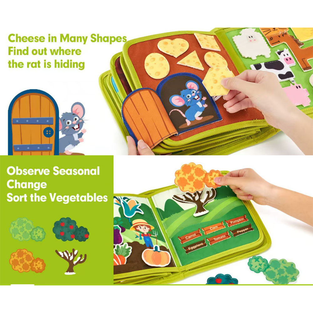 Xmas Toddler Montessori Busy Board Intelligence Learning Toy Sensory Board Game