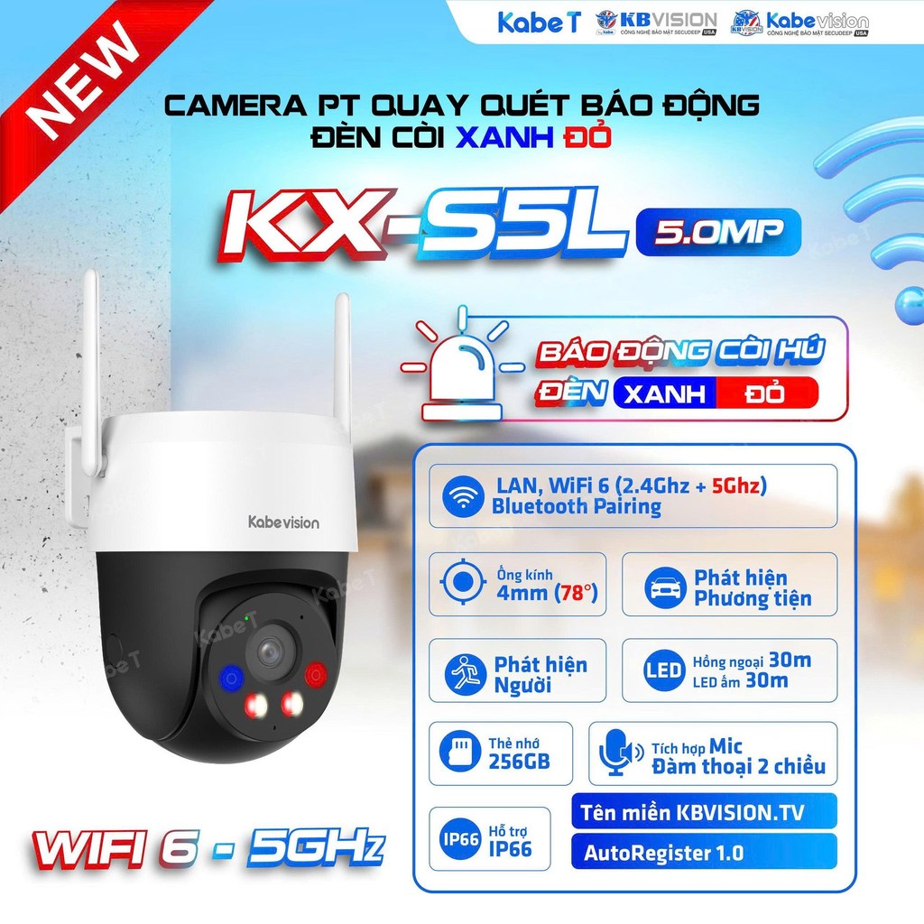 Camera wifi ngoài trời IP Speed Dome 5MP KBVISION KX-S5L | KX-AF5016WPN-AL | KX-S3L có màu ban đêm, 