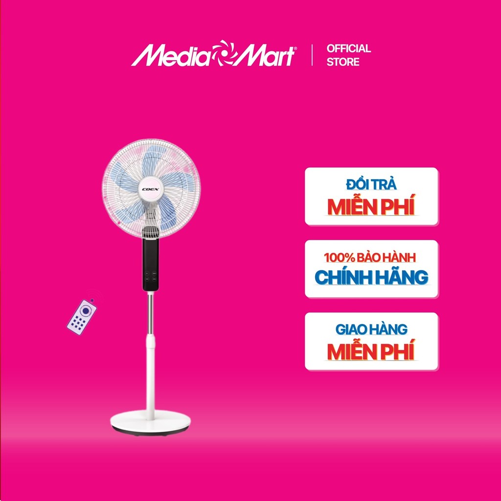 [MEDIAMART] - Quạt cây 5 cánh Coex CF-7120A (Màu trắng đen, Điều khiển từ xa) - FREESHIP,Bảo hànhchí
