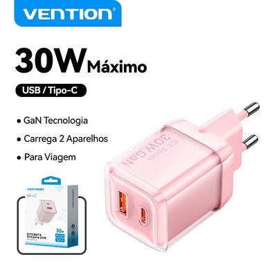 Bộ sạc Vention GaN 30W USB C kép và PPS PD nhanh cho hai điện thoại di động Samsung iPhone