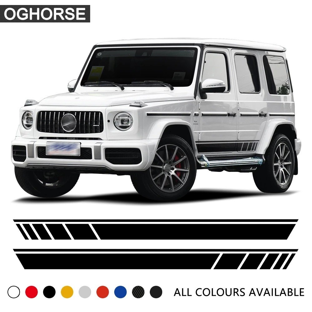 Thích hợp cho Mercedes-Benz G-Class Cửa Bên Sọc Miếng Dán Thân Decal AMG G63 G65 G500 W463 Phim Ô Tô