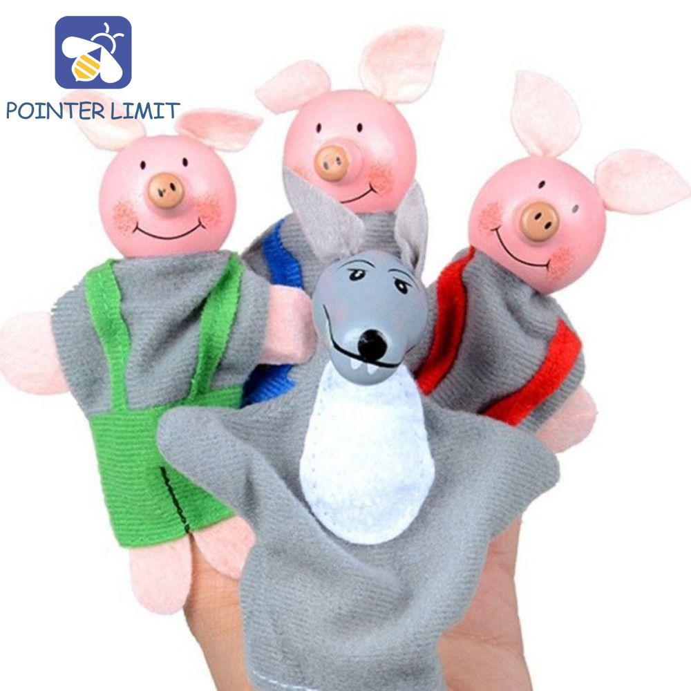 POINTER LIMIT Hand Finger Puppets, Mini Fairy Tales Búp bê sang trọng, Bộ gia đình Phim hoạt hình Vậ