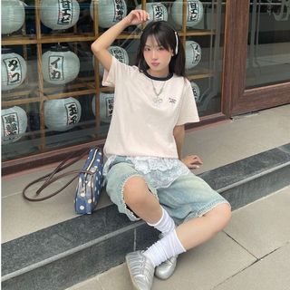   Áo thun babytee viền bo cổ thêu hình THE C.I.U - Buddy Baby Tee 