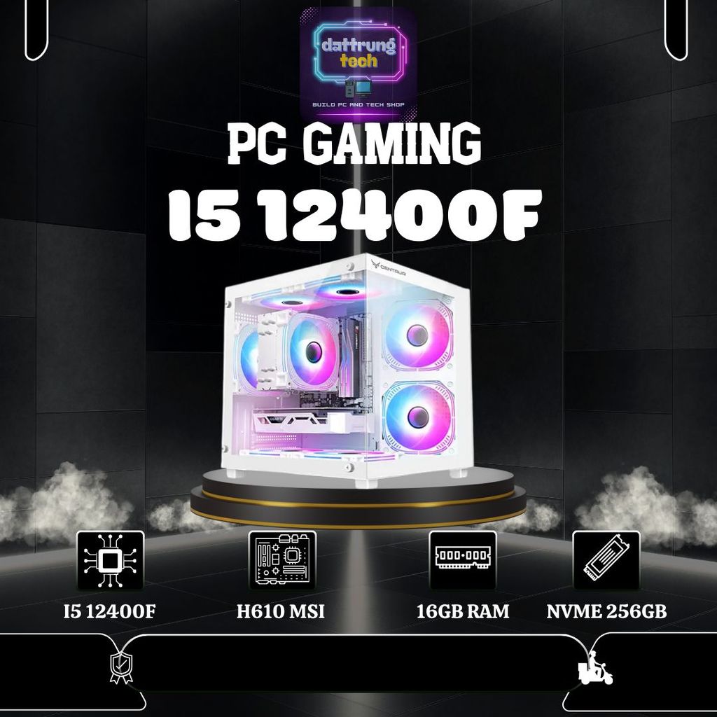 PC Gaming mạnh mẽ, chiến mọi game mượt mà | Main H610 MSI | i5 12400F | 16GB RAM DDR4 | NVME 256GB