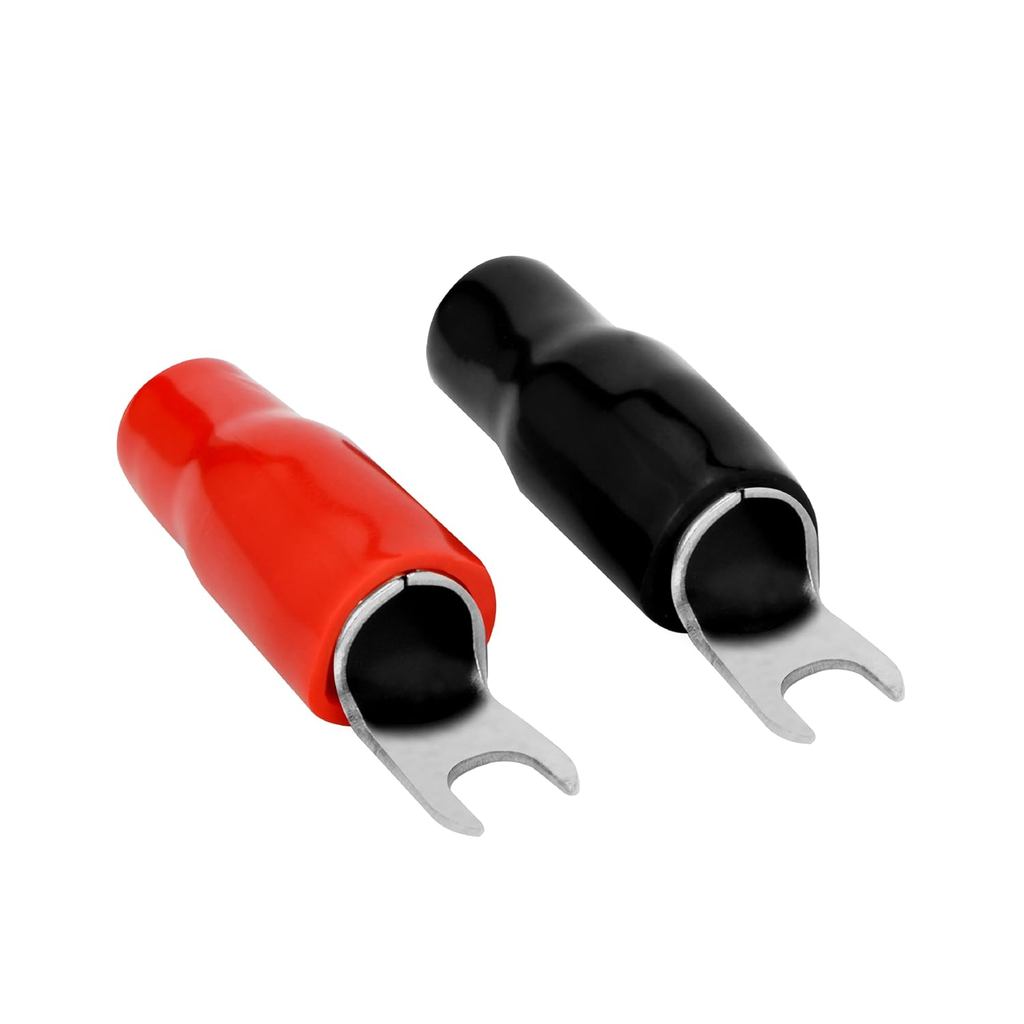 Conext Link 20 Chiếc Barrier Spade Fork Terminal Connector 8 GA AWG Gauge Crimp Red Black Boots (165